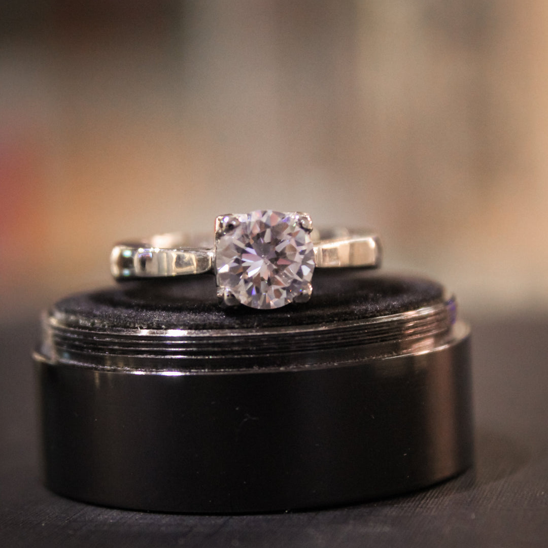 Buy Original White Zircon with Silver Ring