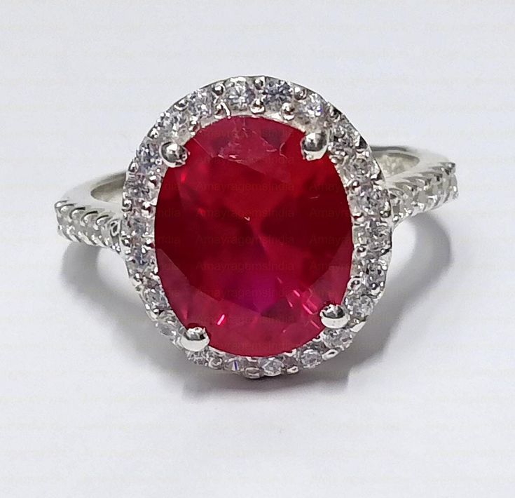 10 Carat Natural Ruby in 925 Silver Ring - Grade 1