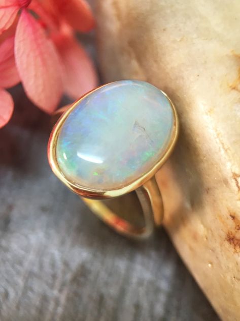 Buy Natural fire opal 9 carats in silver ring with Gold coating