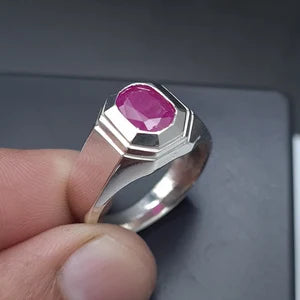 8-Carat Natural Ruby Ring in Sterling Silver (Grade 2)