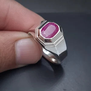 8-Carat Natural Ruby Ring in Sterling Silver (Grade 2)
