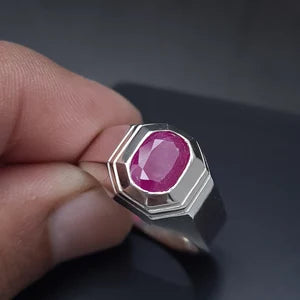8-Carat Natural Ruby Ring in Sterling Silver (Grade 2)