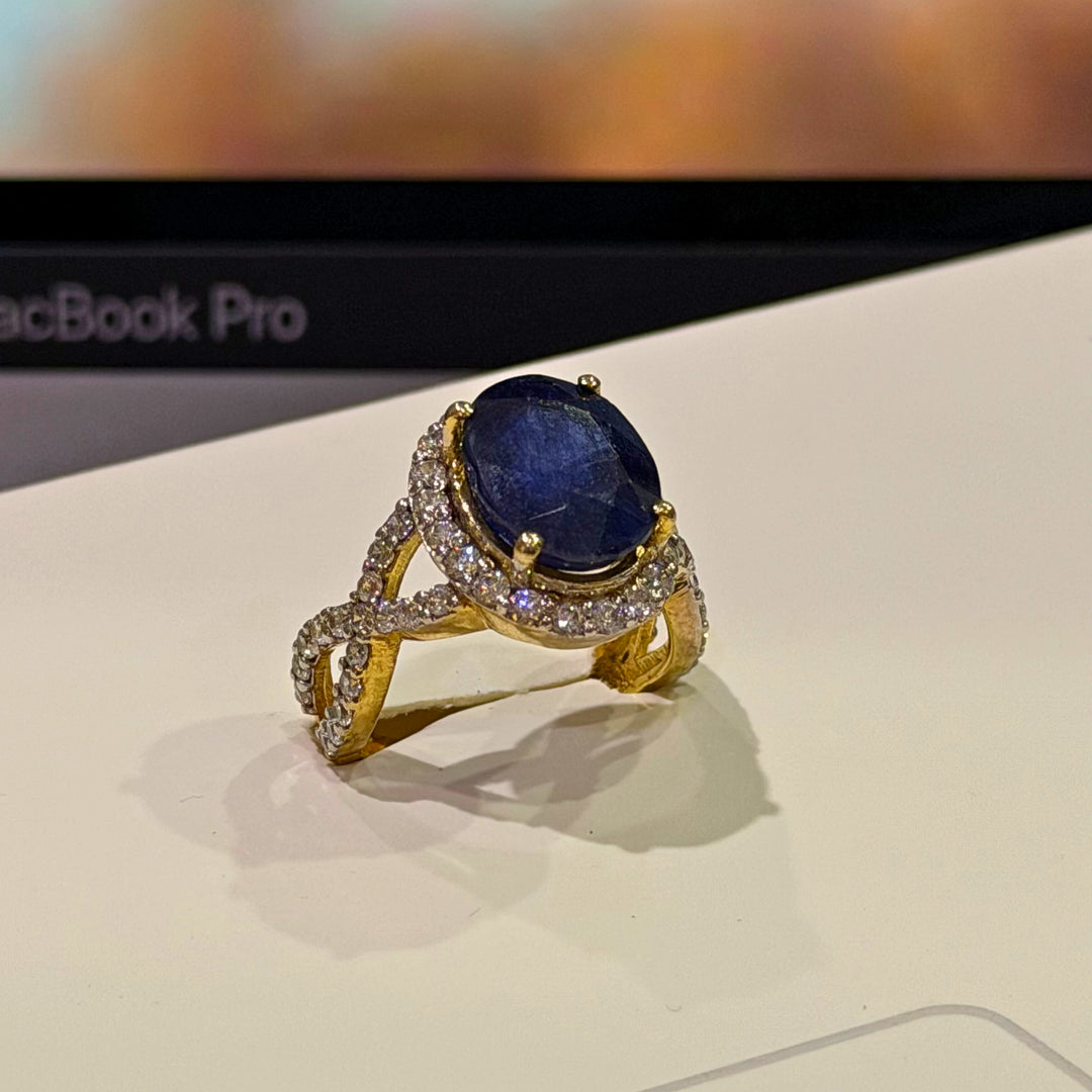 Blue Sapphire Silver Ring — 10 Carat Grade 1 | South African