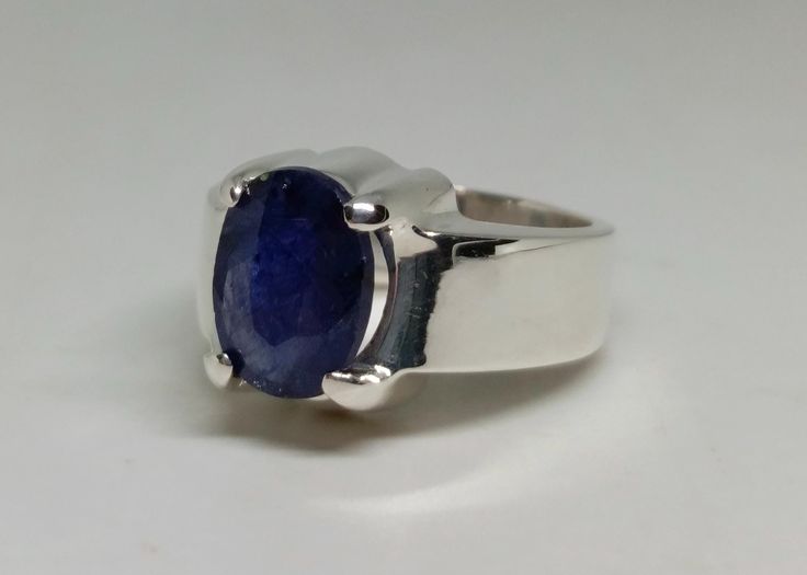 Natural Blue Sapphire male Ring – 9 Carats Grade: 3 | 925 Sterling Silver