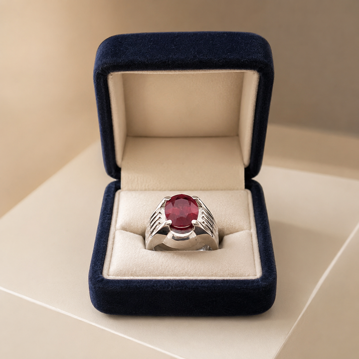 Natural  Ruby male Ring – 10 Carats | 925 Sterling Silver
