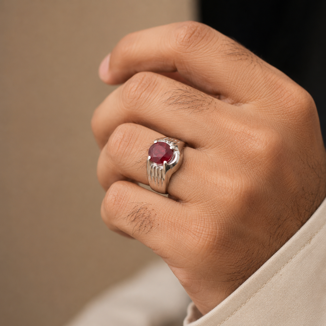 Natural  Ruby male Ring – 10 Carats | 925 Sterling Silver