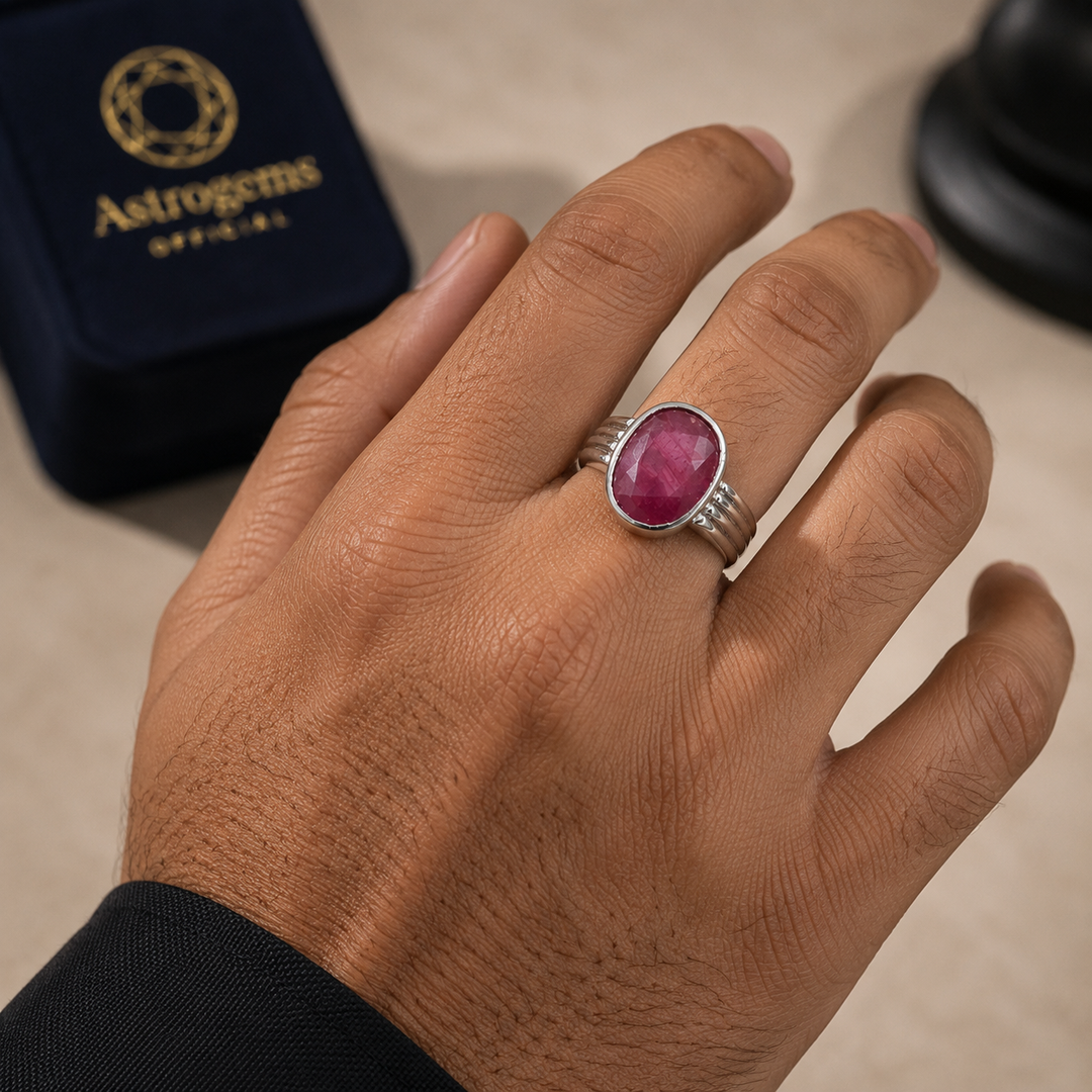 10 Carat Ruby Men’s Ring | Handmade Silver