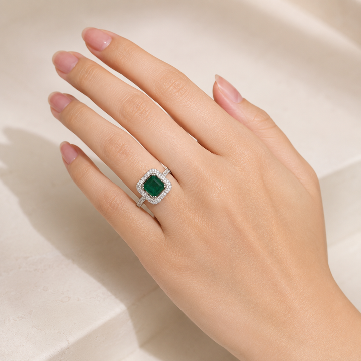 5-Carat Emerald Ring | Natural Green Gemstone in Handmade 925 Sterling Silver
