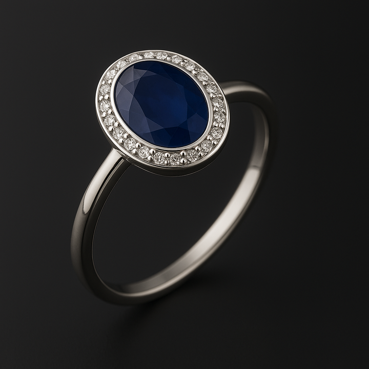 10-Carat Natural Blue Sapphire Women’s Ring | Kashmir Gemstone in Sterling Silver