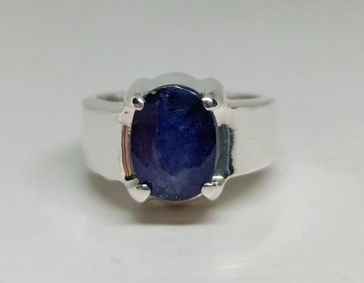 Natural Blue Sapphire male Ring – 9 Carats Grade: 3 | 925 Sterling Silver
