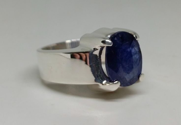 Natural Blue Sapphire male Ring – 9 Carats Grade: 3 | 925 Sterling Silver