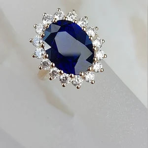 10-Carat Natural Blue Sapphire female Ring | south African  Grade 1  Gemstone in Sterling Silver