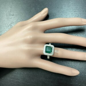 5-Carat Emerald Ring | Natural Green Gemstone in Handmade 925 Sterling Silver