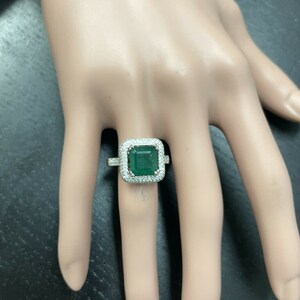 5-Carat Emerald Ring | Natural Green Gemstone in Handmade 925 Sterling Silver