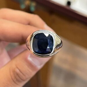 South Africa Blue Sapphire  – 8 Carats| Male Handmade Ring