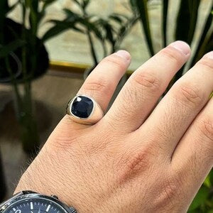 South Africa Blue Sapphire  – 8 Carats| Male Handmade Ring