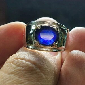 South Africa Blue Sapphire  – 6 Carats| Men’s Handmade Ring