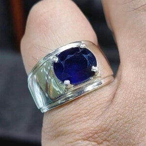 South Africa Blue Sapphire  – 6 Carats| Men’s Handmade Ring