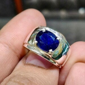 South Africa Blue Sapphire  – 6 Carats| Men’s Handmade Ring