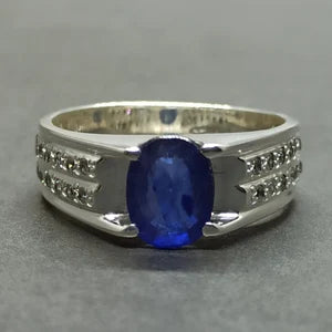 South Africa Blue Sapphire  – 4 Carats| UNIsex Handmade Ring