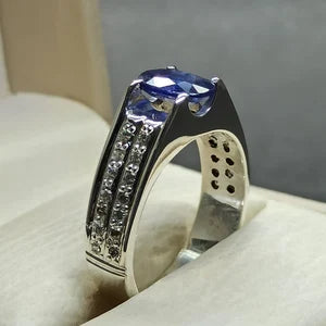 South Africa Blue Sapphire  – 4 Carats| UNIsex Handmade Ring