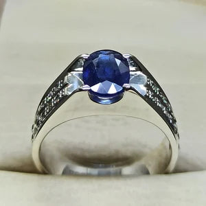 South Africa Blue Sapphire  – 4 Carats| UNIsex Handmade Ring
