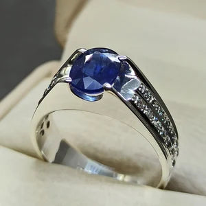South Africa Blue Sapphire  – 4 Carats| UNIsex Handmade Ring