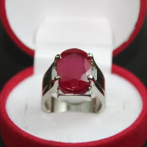 Natural  Ruby male Ring – 12 Carats | 925 Sterling Silver