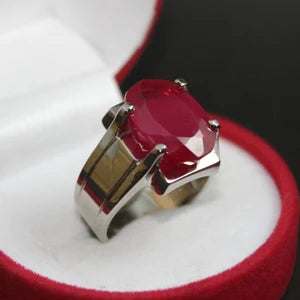 Natural  Ruby male Ring – 12 Carats | 925 Sterling Silver