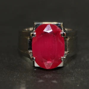 Natural  Ruby male Ring – 12 Carats | 925 Sterling Silver