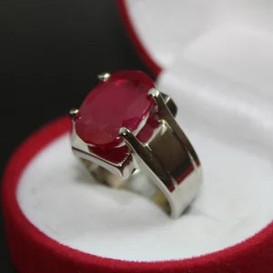 Natural  Ruby male Ring – 12 Carats | 925 Sterling Silver