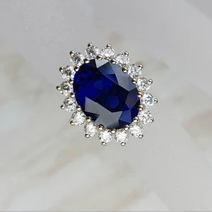 10-Carat Natural Blue Sapphire female Ring | south African  Grade 1  Gemstone in Sterling Silver