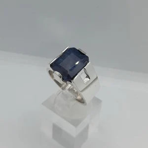 Natural Blue Sapphire male Ring – 11 Carats Grade: 3 | 925 Sterling Silver