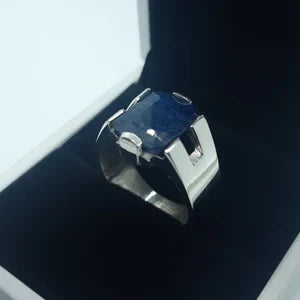 Natural Blue Sapphire male Ring – 11 Carats Grade: 3 | 925 Sterling Silver