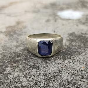 South Africa Blue Sapphire  – 8 Carats| Male Handmade Ring
