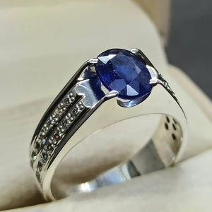 South Africa Blue Sapphire  – 4 Carats| UNIsex Handmade Ring