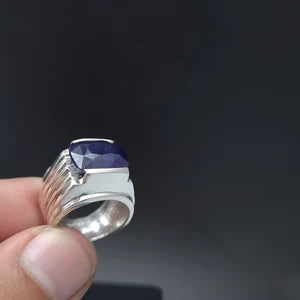 10-Carat Natural Blue Sapphire male Ring | south African  Grade 1  Gemstone in Sterling Silver (Copy)