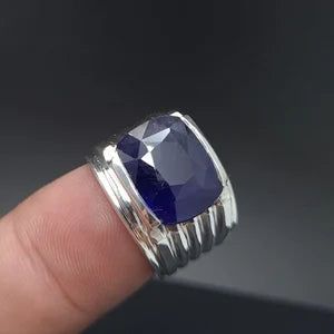 10-Carat Natural Blue Sapphire male Ring | south African  Grade 1  Gemstone in Sterling Silver (Copy)