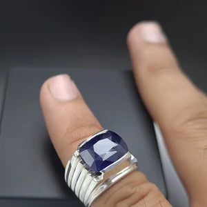 10-Carat Natural Blue Sapphire male Ring | south African  Grade 1  Gemstone in Sterling Silver (Copy)