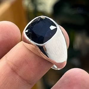 South Africa Blue Sapphire  – 8 Carats| Male Handmade Ring