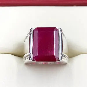 Natural  Ruby male Ring – 12 Carats | 925 Sterling Silver
