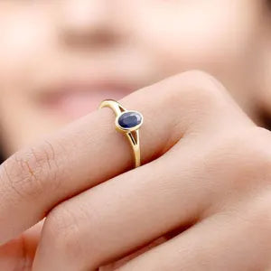 5-Carat Natural Blue Sapphire female Ring | south African  Gemstone in Sterling Silver