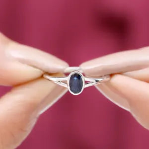 5-Carat Natural Blue Sapphire female Ring | south African  Gemstone in Sterling Silver