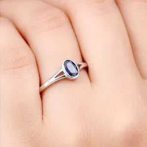 5-Carat Natural Blue Sapphire female Ring | south African  Gemstone in Sterling Silver
