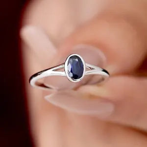 5-Carat Natural Blue Sapphire female Ring | south African  Gemstone in Sterling Silver