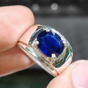 South Africa Blue Sapphire  – 6 Carats| Men’s Handmade Ring