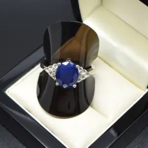 13-Carat Natural Blue Sapphire Women’s Ring | south African  Gemstone in Sterling Silver