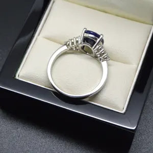 13-Carat Natural Blue Sapphire Women’s Ring | south African  Gemstone in Sterling Silver