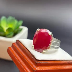 Natural  Ruby male Ring – 11.5 Carats | 925 Sterling Silver