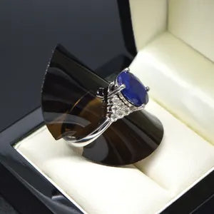 13-Carat Natural Blue Sapphire Women’s Ring | south African  Gemstone in Sterling Silver